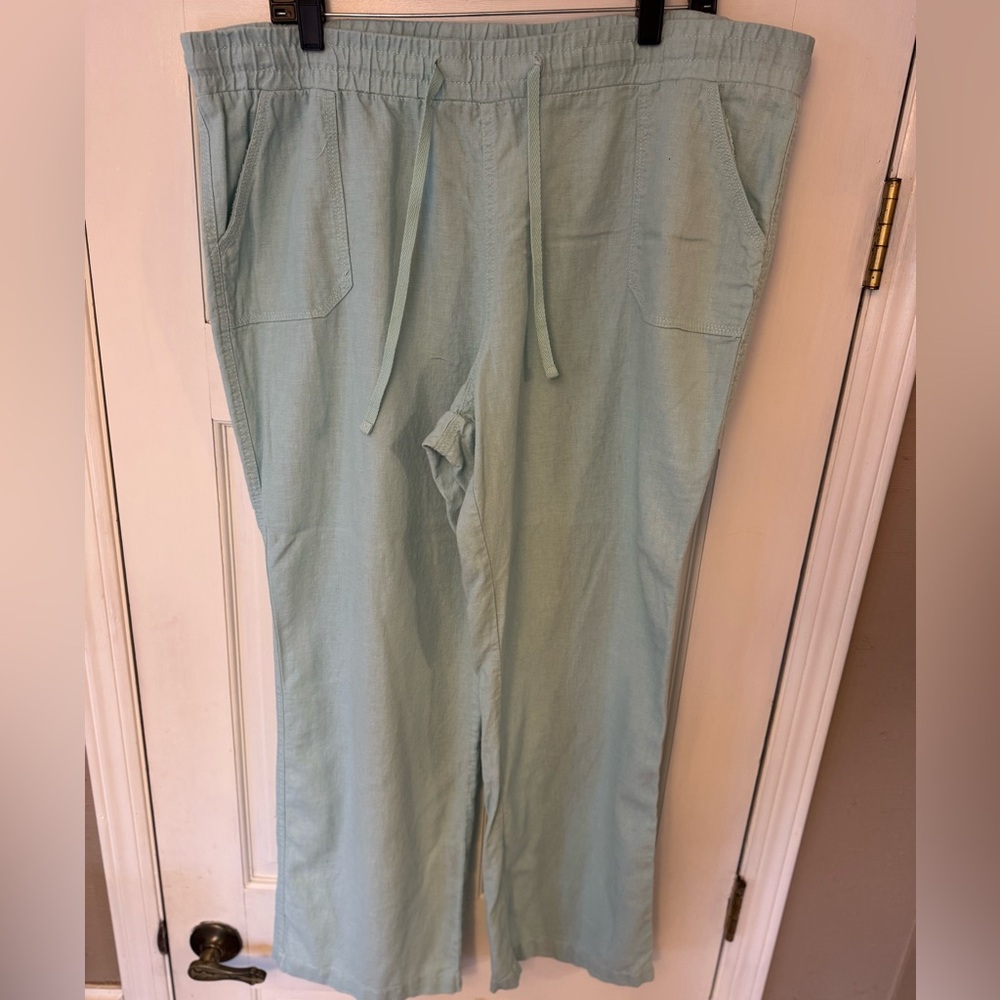 EST 1946 Blue Straight Leg Linen Pants